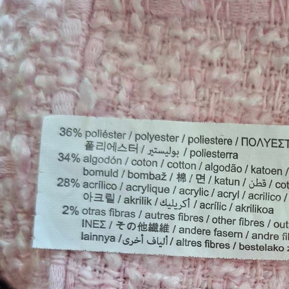 Zara Tweed Textured Weave Crop Top Size Large - Picture 6 of 8